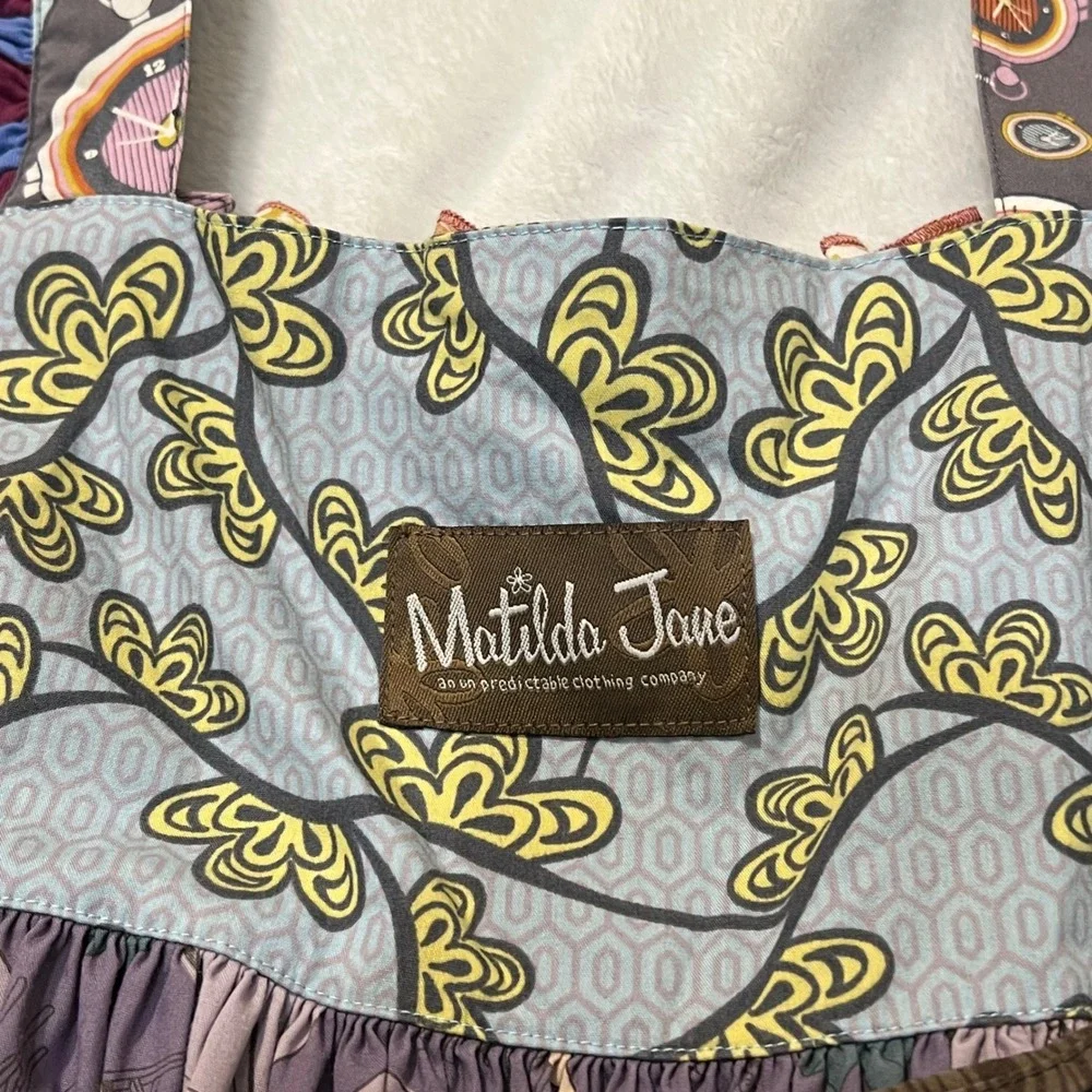 Matilda Jane Girls Size 6 Character Counts Patchwork Floral Dress Ruffle Sleeve
